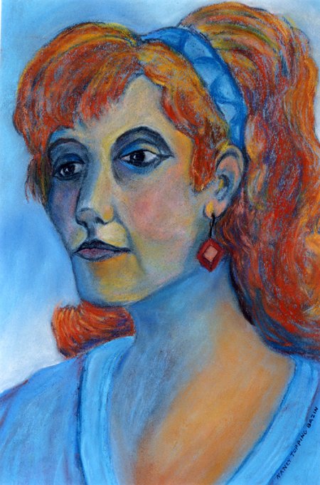 RedheadinBluePastel